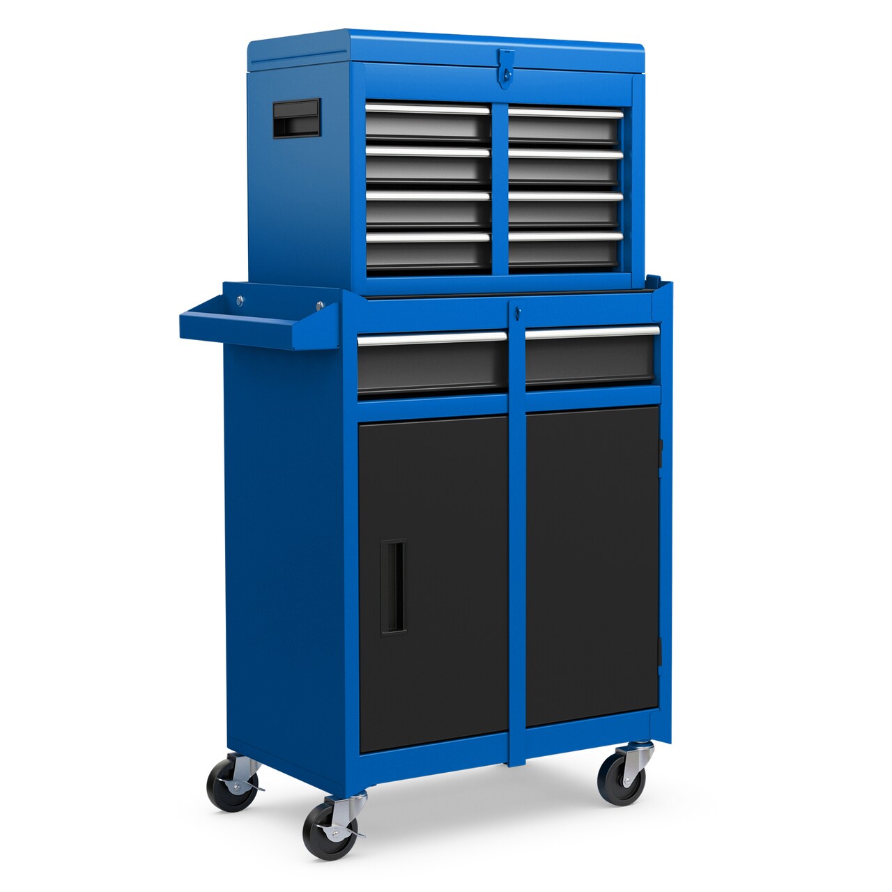 2-in-1 Tool Chest Cabinet with 5 Sliding Drawers and 4 Universal Wheels Perfect for Garage or Workshop